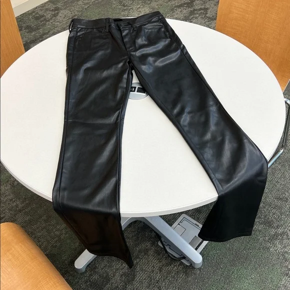MOTHER Black Straight Leg Jeans